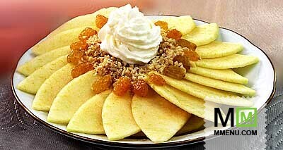 Салат яблочный с изюмом и миндалем Салат яблочный с изюмом и миндалем