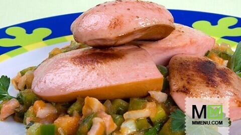 Сардельки с овощами Сардельки с овощами