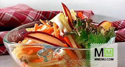 Салат из яблок и моркови с грецкими Салат из яблок и моркови с грецкими