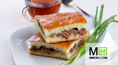 Пирог с мясом из дрожжевого теста Пирог с мясом из дрожжевого теста