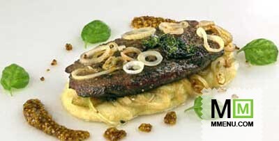 Печень с луком и горчичной пастой Печень с луком и горчичной пастой