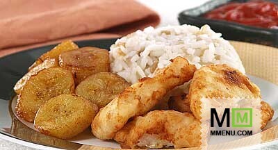 Рыба с рисом и бананами Рыба с рисом и бананами