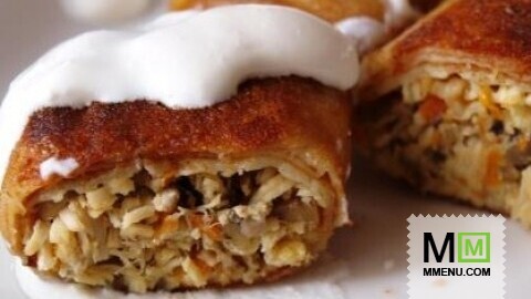 Блинчики с курицей и грибами Блинчики с курицей и грибами