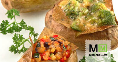 Запеченный картофель с брокколи Запеченный картофель с брокколи