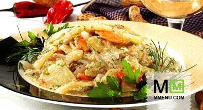 Овощи с кокосом и арахисовым соусом