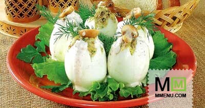 Яйца, фаршированные грибами Яйца, фаршированные грибами