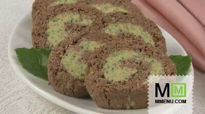 Печеночный рулет с зеленым маслом Печеночный рулет с зеленым маслом