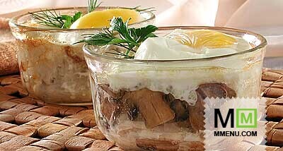 Яйца с птицей и грибами Яйца с птицей и грибами