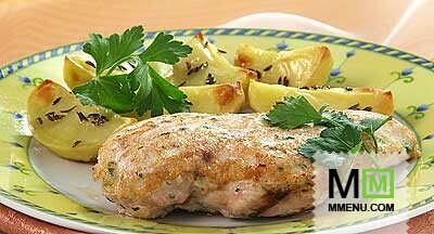 Курица с запеченным картофелем Курица с запеченным картофелем