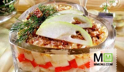 Салат слоеный с яблоками Салат слоеный с яблоками