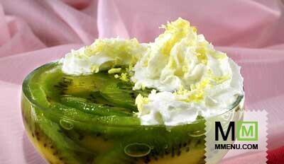 Винное желе с киви Винное желе с киви