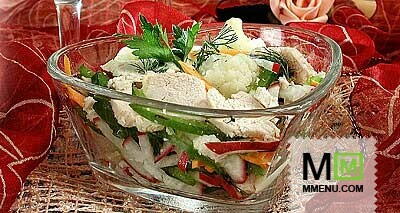 Салат из цыпленка с овощами