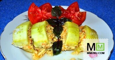 Кабачки фаршированные курицей Кабачки фаршированные курицей