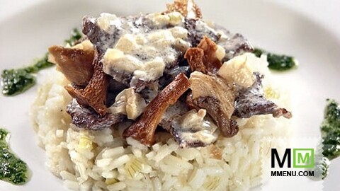 Телятина с рисом и грибами Телятина с рисом и грибами