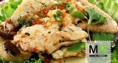 Курица с баклажанами и помидорами Курица с баклажанами и помидорами