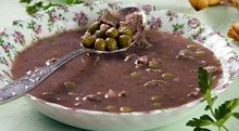 Рецепт - Суп из баранины с горохом и ткемали
