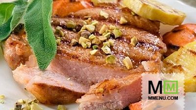 Рецепт - Отбивные гриль с медом и фисташками