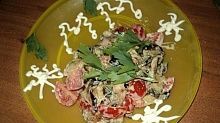 Рецепт - салатик с баклажаном и помидором черри