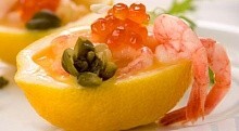 Рецепт - Креветки в лимонных корзиночках