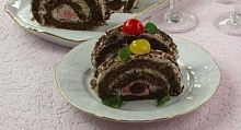 Рецепт - Рулет кофейный с вишней