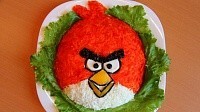 Салат на детский день рождения "Angry birds"