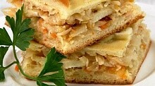 Рецепт - Пирог с рыбой и квашеной капустой