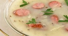 Рецепт - Суп картофельный с колбасками