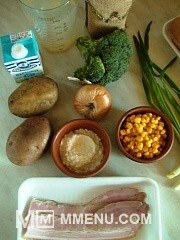 Приготовление блюда по рецепту - Сливочный суп с брокколи и кукурузой. Шаг 1