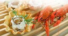 Рецепт - Корзиночки с раковыми шейками и шампиньонами