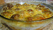 Рецепт - Макароны с мясными фрикадельками в духовке