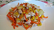 Рецепт - Диетический салат с курицей и овощами