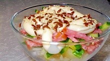 Рецепт - Салат  “Мадлен” с огурцами и ананасом