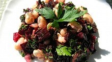 Рецепт - Постный салат со свеклой и фасолью