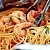 Спагетти с лососем и креветками