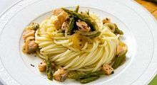 Рецепт - Спагетти с семгой