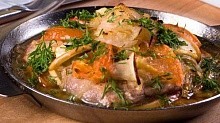 Рецепт - Свинина, запеченная с овощами и яблоками