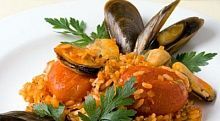 Рецепт - Рис с мидиями и овощами