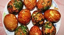 Рецепт - Мраморные и малахитовые яйца к Пасхе