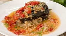 Рецепт - Баклажаны с рисом и помидорами