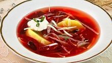 Рецепт - Холодный борщ с фасолью