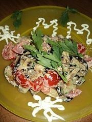 Приготовление блюда по рецепту - салатик с баклажаном и помидором черри. Шаг 5