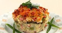 Рецепт - Запеканка с ветчиной, сыром и грибами