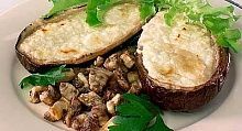 Рецепт - Баклажаны, фаршированные брынзой и творогом