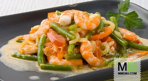 Рагу из стручковой фасоли с креветками Рагу из стручковой фасоли с креветками
