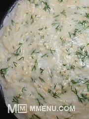 Приготовление блюда по рецепту - Сырные блины с зеленью. Шаг 5