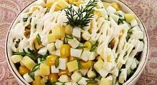 Рецепт - Салат с сыром, яйцами и зеленым луком