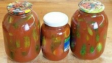 Рецепт - Огурцы в томатном соке - видео рецепт
