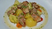 Рецепт - Овощи с мясом, запеченные в рукаве