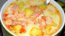 Рецепт - Финский суп с лососем и сливками