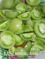 Приготовление блюда по рецепту - Салат "Не детский" из зеленых помидоров. Шаг 1